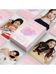92张 - Jennie粉丝应援卡（60张卡片+32张贴纸）双面LOMO卡片，贺卡，书签，节日礼物，圣诞礼物 - 套裝 - 查看 1