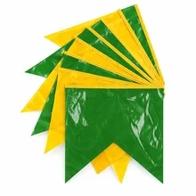 Green And Yellow Bunting String By The Meter – Decoration For The World Cup, Events, And Fan Zones - 200米 - 查看 4