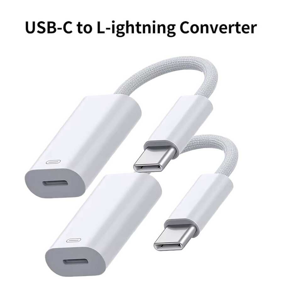 1-2 条 Type-C 转 Lightning 编织转接线，兼容 17 Pro Max/17 Pro/17/Air/16/15、S25/S24/S23/S22/S21 Ultra Plus 等机型，/ 3C 数码配件 - 白色 - 查看 1