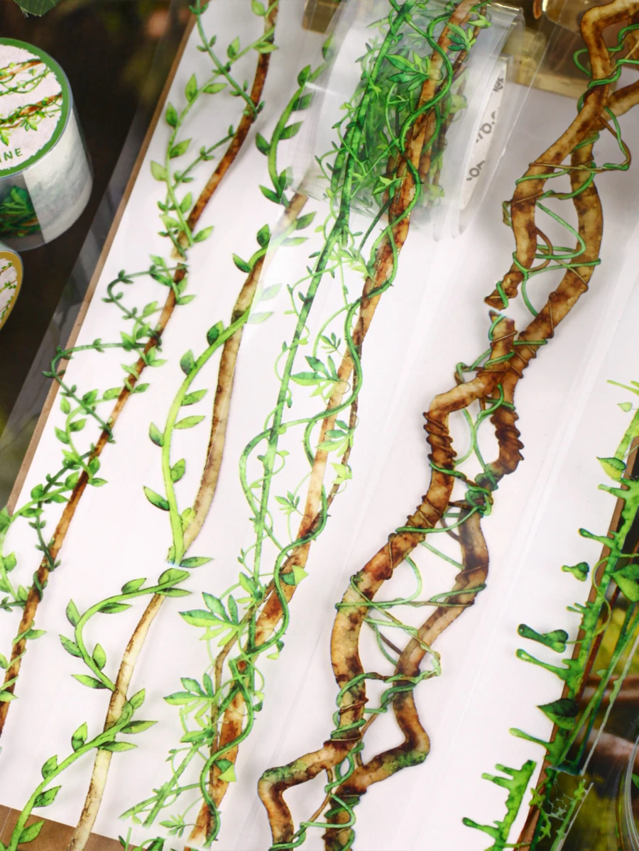 1卷 美学花园植物和纸胶带，适用于手账DIY装饰、剪贴簿、相册、杂志、文具，返校季必备