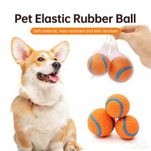 Dog Toy Ball Elastic Thickened Squeaky Boredom Relief Chew Resistant Tennis Ball Molar Training Interactive Pet Toy - Ginger - View 6
