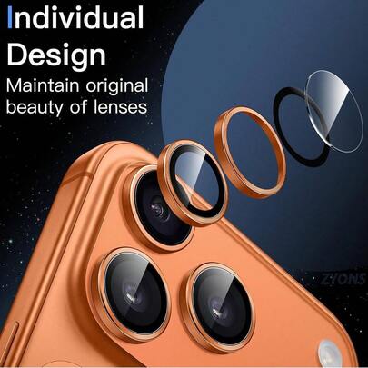 Bộ 3 miếng dán bảo vệ ống kính camera cho iPhone 17 Pro/17 Pro Max/16/14 Pro Max - [Chế độ chụp gốc] Miếng dán màn hình camera bằng kính cường lực chống vỡ, độ phân giải cao dành cho phụ kiện