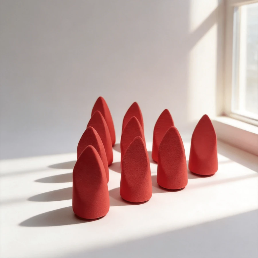 10 miếng mút trang điểm hình thỏi son, giá cả phải chăng, siêu mềm mại, thích hợp dùng để tán phấn phủ. - Đỏ - Xem 1