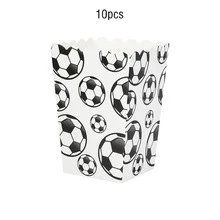 10/20/40pcs Football Themed Popcorn Boxes, 2 Colors White And Green, 7.3cm X 5.6cm X 10.7cm Paper Snack Boxes, Suitable For Sports Themed Parties, Birthdays, Game Days, Tailgate Parties, Movie Nights Candy Snack Containers, Suitable For Men And Women - Multicolor - View 10