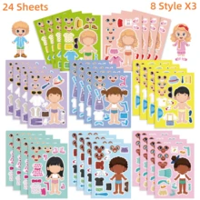8/16/24/32pcs Kids Face Stickers, 8 Different Cartoon Ocean Animal Patterns, Suitable For Children's Birthday Party Gifts And Craft Activities - Multicolor - View 15