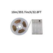 1 Pieza Tira de Luces LED Cálida/Blanca (1-10m), Tira LED Flexible, Alimentada por Caja de Baterías, Sin Enchufe Requerido, Utilizable en Cualquier Lugar para Iluminación, Ideal para Acampada, Armario y Rincones Oscuros (Baterías No Incluidas) - Tira de LED monocromática alimentada por pilas - Ver 17