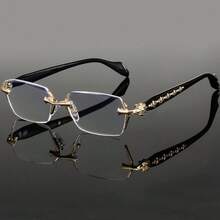 2pcFrameless Fashion Women's Polygon Glasses High-End Decorative Suitable For Office Eyewear - Multicolor - View 2