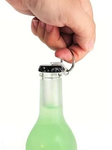 1pc Stainless Steel Mini Bottle Opener Keychain - Portable, Compact Manual Beverage Opener, Suitable For Camping And Daily Use, Fashionable Design, Easy To Carry And Convenient To Use - Multicolor - View 3