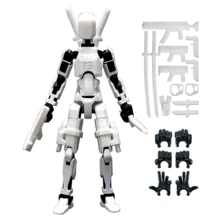 3D可动人偶玩具 - 多关节可动人偶玩具，配件丰富，适合3岁以上儿童作为桌面摆件，是送给男孩女孩的酷炫收藏礼物。 - 彩色 - 查看 11