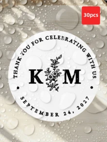 1-120Pcs Custom Wedding Stickers: Featuring Personalized Designs And Round Custom Labels, These Stickers Allow You To Freely Edit Next To Your Liking. Boasting Waterproof And Oil-Resistant Properties, They Are Available In A Variety Of Sizes. - Multicolor - View 77