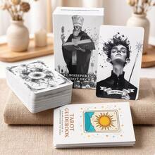 Bộ bài Tarot Knight-Wett phong cách Gothic đơn sắc 78 lá | Giấy bìa cứng chất lượng cao 400gsm kèm sách hướng dẫn | Công cụ bói toán cho chữa lành tâm linh và phù thủy, bộ bài Tarot Gothic mới năm 2026 | Bộ bài Tarot Knight-Wett "Những lời thì thầm của thế giới huyền ảo đen tối" | Trò chơi bói toán bằng bìa cứng cao cấp bền chắc cho thiền định và khám phá bản thân. - Bài Tarot đen trắng - Xem 2