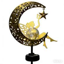 1件装 迷人太阳能月亮仙子路径灯 - 优雅仙子梦幻设计，浪漫观星仙子摆件，适用于花园小径、凉亭、花坛、草坪和婚礼 - Fairy Picking Stars - 查看 12