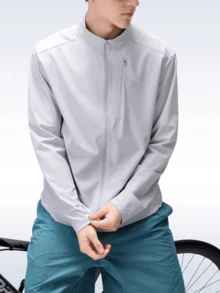 Chaqueta protectora solar para hombres, ligera y transpirable de cuero con protección UV para el verano - Gris espacial - Ver 4