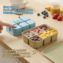 Multi-Color Ice Cube Tray With Lid, 6 Cavity Silicone Ice Mold, Easy Release Ice Cube Maker, Stackable Ice Tray For Freezer, Drinks & Ice Cream - Multicolor - View 8