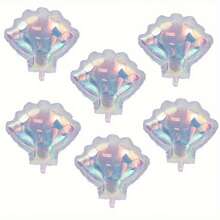 6pcs Iridescent Transparent Shell Foil Balloons, Party Decorations Suitable For Birthday, Wedding And Celebration Events - Perfect For Underwater Themes, Ocean Decor And Whimsical Adventures - View 4