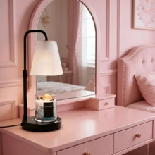 1pcs Elegant Frosted Lampshade Candle Warmer Lamp, Height Adjustable Electric Wax Melter With Timer & Dimmable Brightness, Includes GU10 Bulb, Premium Candle Melting Lamp For Bedroom Nightstand Vanity Living Room Side Table Home Decor, Perfect Gift For Mother's Day Valentine's Day Housewarming Wedding Anniversary - Xem 5