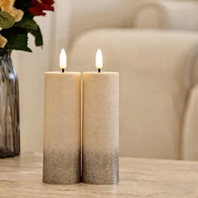 2 chiếc nến điện tử LED hình ngọn lửa lấp lánh chuyển màu, đèn trang trí không khí cho nhà cửa, đám cưới, tiệc tùng. - bạc - Xem 6