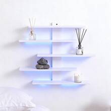 Rak Display Gantung Dinding yang Dapat Diatur, Desain 5 Tingkat, Rak Penyimpanan Dekorasi Rumah Modern untuk Kamar Mandi, Kamar Tidur, Ruang Tamu, Kantor - Cocok untuk Kosmetik, Figur, Boneka, Patung, dan Mainan, Menggabungkan Estetika dan Fungsionalitas! - Hitam, putih, cokelat, dan abu-abu - View 8