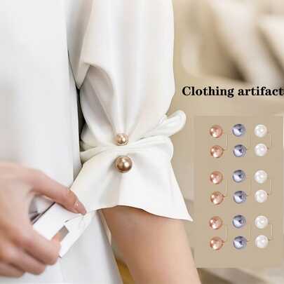 Botones de puño de camisa de perla, botones decorativos para cuello anti-exposición, botones de broche sin costuras, botones de fijación de ropa, cinturón de puño