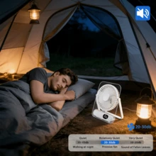 DREO Fan For Bedroom, 12 Inches, 70ft Powerful Airflow, 25db Quiet Table Air Circulator Fans For Whole Room, 120° Adjustable Tilt, 3 Speeds, Desktop Fan For Home, Office, Kitchen - Trắng - Xem 7