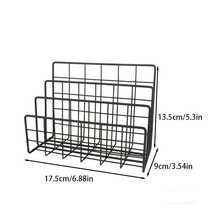 Kệ đựng tạp chí/hồ sơ kim loại 3 ngăn đứng, khay đựng tài liệu để bàn, khay đựng thư, dụng cụ lưu trữ bàn làm việc văn phòng, giá lưới kim loại nhỏ gọn chắc chắn bền bỉ tiết kiệm không gian cho tài liệu, thư từ, giấy tờ, quà tặng ngày lễ cho không gian làm việc tại nhà - Xem 6