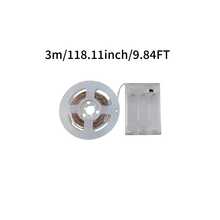 1 Pieza Tira de Luces LED Cálida/Blanca (1-10m), Tira LED Flexible, Alimentada por Caja de Baterías, Sin Enchufe Requerido, Utilizable en Cualquier Lugar para Iluminación, Ideal para Acampada, Armario y Rincones Oscuros (Baterías No Incluidas) - Tira de LED monocromática alimentada por pilas - Ver 18