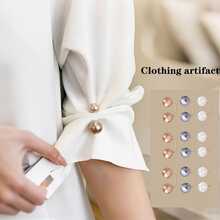 2pcs Pearl Denim Ankle Clips, Chest Concealer Pins, Non-Slip Shoe Clips, Pants Length Adjusters - Multicolor - View 3