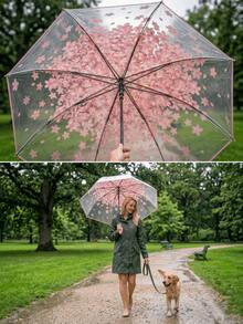 Foldable Umbrella, Convenient To Carry, Cute & Fresh, Artistic; Minimalist Sakura Transparent Umbrella; Cute Sakura Pattern Transparent Umbrella; Foldable Umbrella; Ladies' Manual Umbrella; Travel Umbrella; Travel Essential; Unisex; Sakura; Photography Prop; Umbrella; Foldable & Portable; Suitable For Weddings, Parties, Holidays And Home Decor; Artistic Design, Cute Stuff, Mother's Day Gift, Garden, Summer, Beach, Squishy, Commencement, Congrats Grad, Portable Tools, Summer Essentials, Summer Portable,Umbrella / Compact Umbrella / Travel Umbrella / Windproof Umbrella / Folding Umbrella / Rain Umbrella / Automatic Umbrella / Uv Umbrella / Sun Umbrella / Paraguas / Guarda-Chuva - Multicolor - View 6