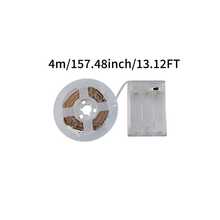 1 Pieza Tira de Luces LED Cálida/Blanca (1-10m), Tira LED Flexible, Alimentada por Caja de Baterías, Sin Enchufe Requerido, Utilizable en Cualquier Lugar para Iluminación, Ideal para Acampada, Armario y Rincones Oscuros (Baterías No Incluidas) - Tira de LED monocromática alimentada por pilas - Ver 16