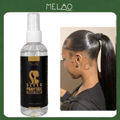  Xịt tạo kiểu tóc đuôi ngựa giữ nếp cao MELAO, 100ml/3.38 fl oz, chống xơ rối, tăng độ bóng cực mạnh, giữ nếp chắc chắn mà không để lại dấu vết, phù hợp cho tóc đuôi ngựa và các kiểu tóc suôn mượt, cho thấy kết quả rõ rệt trước và sau khi sử dụng.