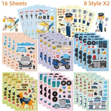 8/16/24/32pcs Kids Face Stickers, 8 Different Cartoon Ocean Animal Patterns, Suitable For Children's Birthday Party Gifts And Craft Activities - Multicolor - View 10