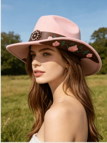 1 chiếc mũ len kiểu miền Tây dành cho nữ, mũ cao bồi, mũ nhạc jazz. Vành mũ rộng có mép cong tự nhiên, tạo nên vẻ ngoài giản dị đậm chất miền Tây. - Nhiều màu - Xem 4