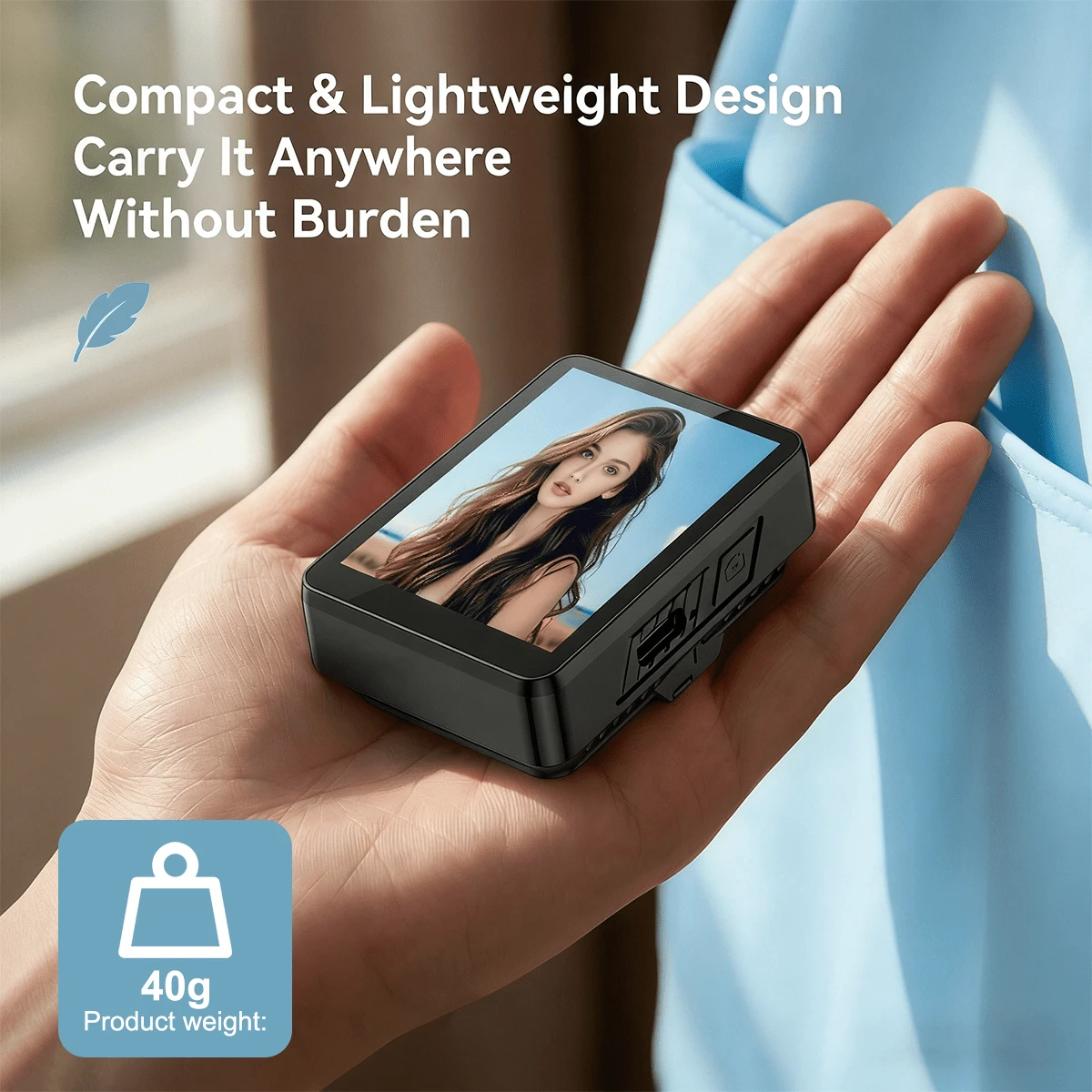 Mini Vog Selfie Display, Wireless Screen Duplication, Adjustable Brightness In Four Levels, Works With Apple And Android, Perfect For Tk Live And Vog Production, Useful Gadget, Selfie Stick - Modern Style - View 1