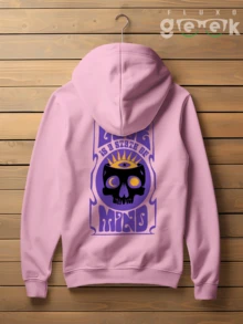 Blusa Moletom Caveira Psicodélica Skull Vintage Psychedelic Cang 3406 FLUXO GEEK - Rosa Bebê - Visão 1