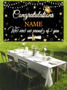 1pc Customizable 2026 Personalized Graduation Party Special Custom Name Banner, Durable Fabric Suitable For Photography Background, Back To School - Multicolor - View 5