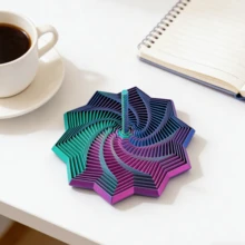 3D打印感官减压玩具，分形六边形减压玩具（带手柄），3D自由造型减压玩具，多色旋转螺旋设计，2026新款星形减压玩具，可伸缩减压玩具，3D打印透气减压玩具，3D变形减压玩具，圣诞节新年派对生日礼物（随机渐变色） - 彩色 - 查看 2