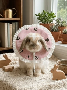 Adjustable Rehabilitation Collar For Small Pets, Rabbit,Rabbit Stuff,Rabbit Supplies, Small Pet Supplies,Protective Collar For Sugar Gliders, Puppy Care,Guinea Pigs, And Rabbits. Gentle Rehabilitation Collar, Pet Collar, Head Cap, Anti-Bite, Anti-Licking, And Anti-Escape, Skin-Friendly And Comfortable. - MultiWarna - View 4