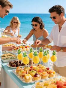 100 que xiên cocktail, xiên trái cây Hawaii, chủ đề nhiệt đới - Chủ đề trái cây nhiệt đới Hawaii, que xiên cocktail hình dứa 3D trang trí bánh cupcake, hoàn hảo cho tiệc sinh nhật, họp mặt gia đình, trưng bày món tráng miệng và các sự kiện theo chủ đề, trang trí bằng dứa. - Nhiều màu - Xem 3