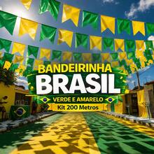 Green And Yellow Bunting String By The Meter – Decoration For The World Cup, Events, And Fan Zones - 200米 - 查看 5