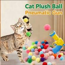Cat Interactive Toy Gun With Silent Plush Elastic Balls, Self-Entertainment Boredom Relief Pet Toy - Multicolor - View 2