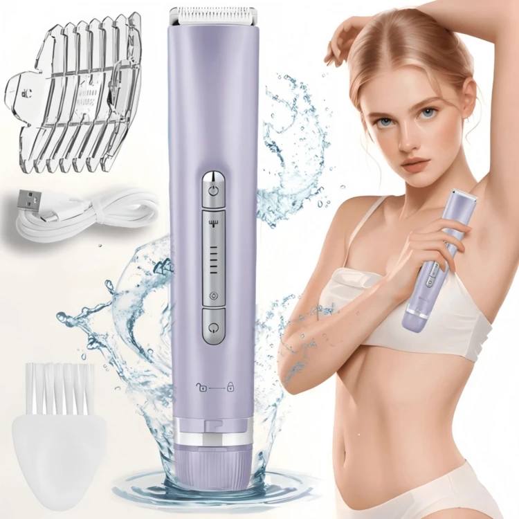 Máy cạo râu điện 2 trong 1, máy tỉa lông vùng bikini hai đầu dành cho nữ, loại bỏ lông cơ thể và mặt, sử dụng được cả khi ướt và khô, thích hợp cho mặt, cằm và vùng bikini. - Xem 11