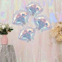 6pcs Iridescent Transparent Shell Foil Balloons, Party Decorations Suitable For Birthday, Wedding And Celebration Events - Perfect For Underwater Themes, Ocean Decor And Whimsical Adventures - View 3