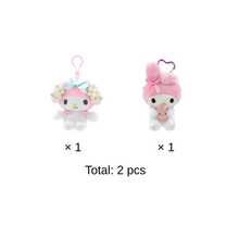 SANRIO Serie oficial con licencia de llaveros de peluche de dibujos animados adorables - Encantos de bolso de peluche adorables y colgantes de peluche suaves, adecuados para mochilas, bolsos, bolsos de mano, bolsos de hombro, bolsas de viaje, equipaje y espejos retrovisores de automóviles - Multicolor - Ver 20
