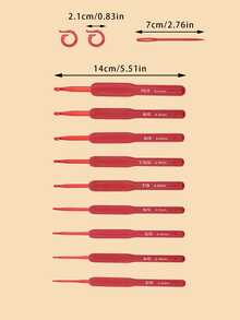4pcs/Set Red Soft Handle Crochet Hook Set, 2.0mm-6.0mm Multi-Size Options, Non-Slip Comfortable Grip Crochet Hooks, Includes Yarn Needles And Stitch Markers, Suitable For DIY Knitting, Crocheting And Repair - Red Soft-handled Crochet Hook Set - View 7