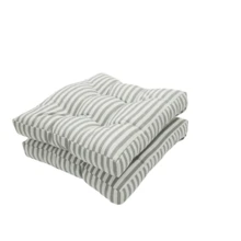 Viste tu hogar Pack 2 Cojines para Silla, 40x40x5 CM, Efecto Tridimensional, Relleno de 100% Poliéster, Ideal para Comedor, Terraza, Salón y Restaurante, Color Raya Beige, Fabricado en España - Gris Claro - Ver 2
