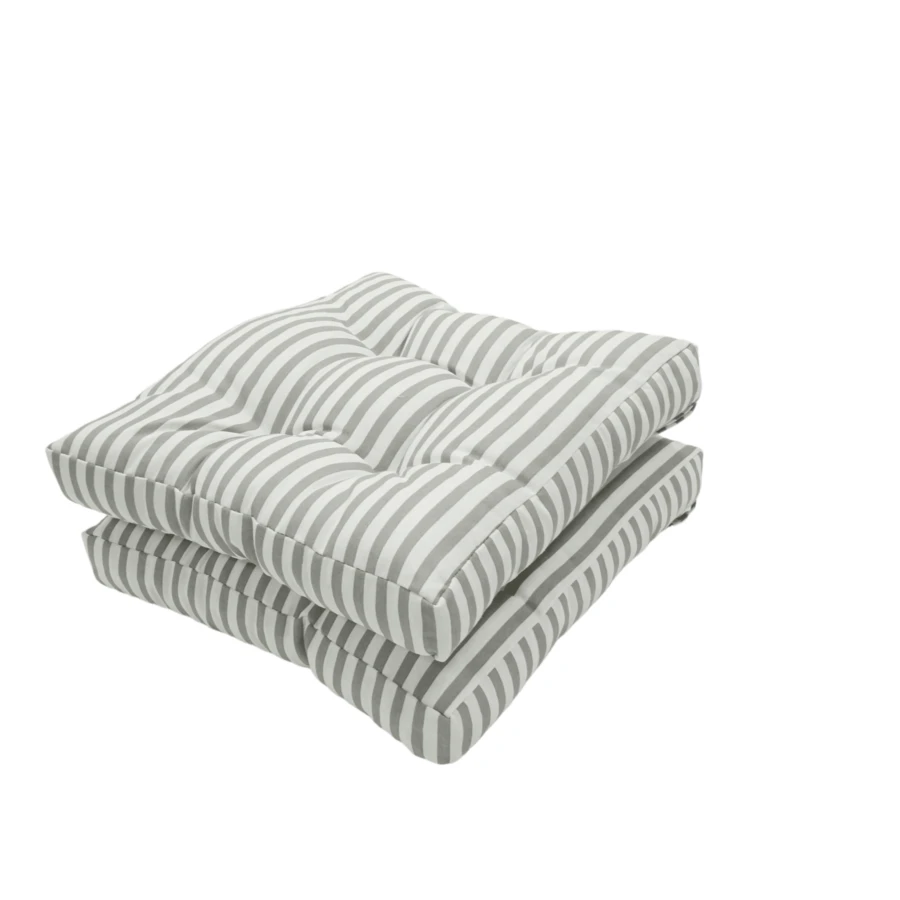 Viste tu hogar Pack 2 Cojines para Silla, 40x40x5 CM, Efecto Tridimensional, Relleno de 100% Poliéster, Ideal para Comedor, Terraza, Salón y Restaurante, Color Raya Beige, Fabricado en España