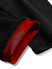 Two-Pack Men's Ripped Jeans Stretch Ripped Jeans For Men Comfort Flex Slim Fit Jeans Designer Fashion Pants For Men,Street Style - 黑色+淺藍色 - 查看 6