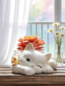 Maceta con forma de gato para interiores/exteriores - Maceta linda para suculentas/cactus, regalo perfecto para amantes de los gatos - Múltiples estilos - Ver 2