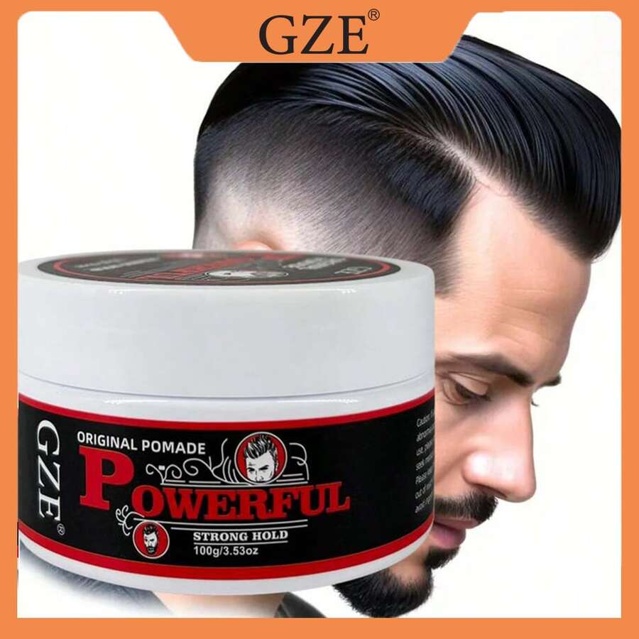 GZE 男士强力定型发蜡 - 保湿发油,适合普通发质,易于清洗,打造自然发型 - 紅色 - 查看 1