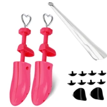 Pair Of Shoe Stretcher, Adjustable Shoe Widener Expander For Men And Women, Leather Boot Stretcher For Wide Feet, 4-Way Adjustable Expander Widener - Rose Red Large Women's Shoe Tree - View 12